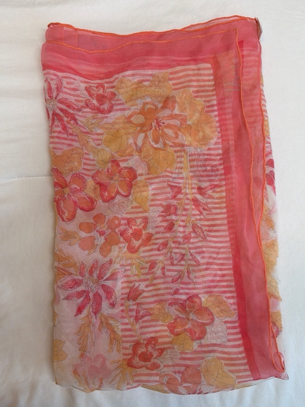 Vintage Vera Neumann 100% Silk Floral Scarf